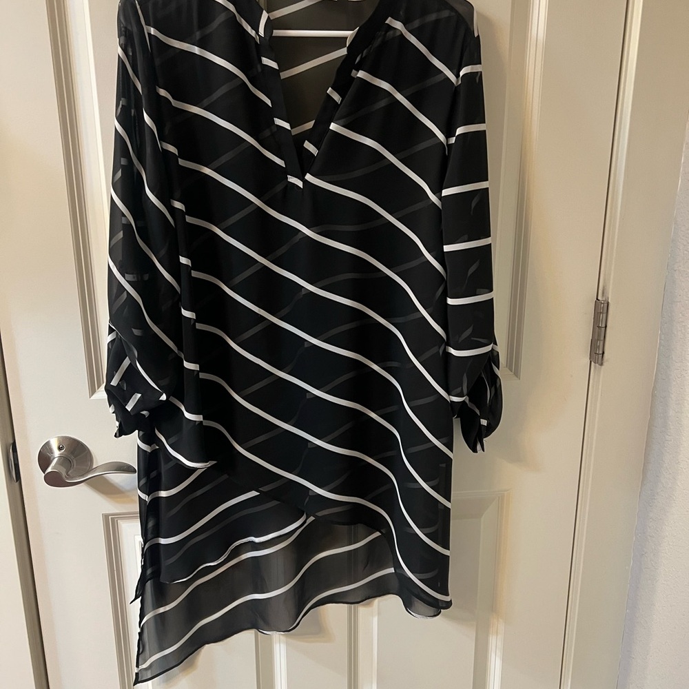 Chico's Monochrome Striped Top